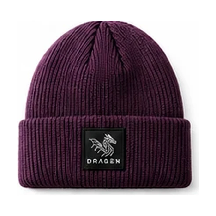 Gorro de merino en ciruela
