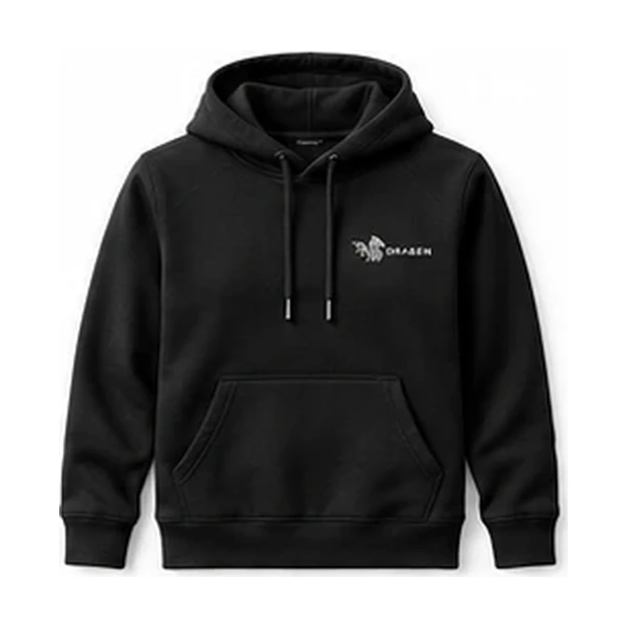 Sudadera gruesa con capucha en negro